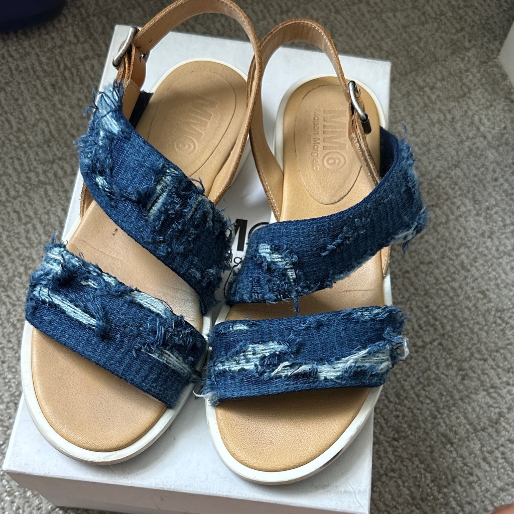 Maison Martin Margiela Blue Distressed Sandals